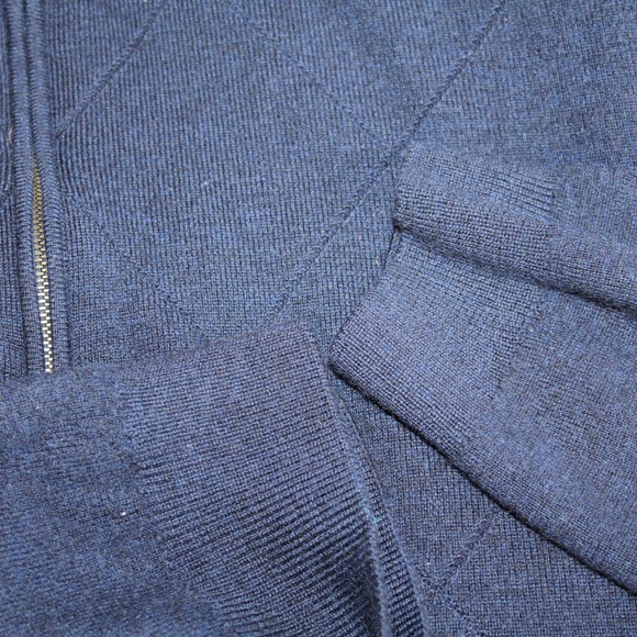 Straight Down 100% Wool 1/2 Zip Sweater, Navy, L - Picture 4 of 7